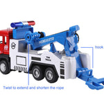 haomsj Toy Tow Truck Pull Back Toy Cars Miniature Carrier Truck Toy for Boys and Girls, Lights and Sound