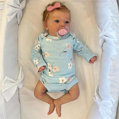 GYCV Lifelike Reborn Baby Dolls Girl - 18 Inch Baby Doll Realistic Newborn Girl Silicone, Cloth Body Adorable Reborn Baby Doll Real Life Babies Reborn Doll Toys with Accessories Birthday Gift for Kids