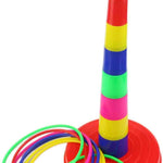 Ogrmar 18" Colorful Plastic Sport Ring Toss Game Set for Kids