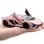 BDTCTK 1/36 Lamborghini Sián FKP37 Diecast Car Models, Zinc Alloy Toy Pull Back Vehicles Toy Cars for Toddlers Kids Boys Girls Gift (Pink)