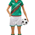 Barbie Careers Fashion Doll & Accessory, Soccer Player with Brunette Ponytail, #16 Uniform, Tall Socks, Cleats & Ball