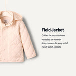 Amazon Essentials x Sofia Grainge Unisex Babies' Hooded Insulated Midweight Field Jacket, Pearl, 18 Months