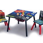 Delta Children Kids Table and Chair Set With Storage (2 Chairs Included) - Ideal for Arts & Crafts, Snack Time, Homework & More, Disney/Pixar Cars, 3 Piece Set