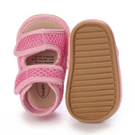 E-FAK Baby Boys Girls Summer Sandals Closed-Toe Non-Slip Rubber Sole Toddler Infant First Walker Shoes(0-6 Months Infant,01 Pink)