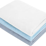 Muslin Swaddle Blankets, Nursery Receiving Blanket for Newborn, Baby Swaddle Wrap Soft Silky & Breathable, 3 Packs, 47 X 47In (Blue and Green 3 Pieces)