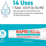 Rapid-Seal Wound Gel (1 Tube) | Stops Bleeding in Seconds | FSA HSA Eligible | Ideal for Cuts, Scrapes, Razor Nicks for Emergency First Aid Supplies