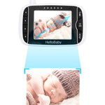 HelloBaby Baby Monitor with Remote Pan-Tilt-Zoom Camera and 3.2'' LCD Screen, Infrared Night Vision (Black)
