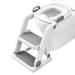 BABY JOYCE Potty Training Seat, 2 in 1 Potty Training Toilet Seat with Step Stool Ladder for Kids Boys Girls, Toddler Toilet Seat with Steps Splash Guard Replacement Cushion Reward Stickers (Grey)