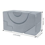 MeMoreCool Modular Kids Sofa – Convertible Foam Couch with Slide & Stair, Playroom & Bedroom Sectional Child Furniture | Soft Washable Cover | Ages 3+ | Grey