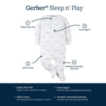Gerber Baby Girls 4 Pack Sleep 'N Play Footie Cloudy Preemie