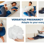Pregnancy Pillows for Sleeping, Maternity Pillow for Side Sleeper, Support for Back, Legs, Belly, HIPS for Pregnant Women Blue