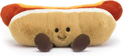 Jellycat Amuseables Hot Dog Stuffed Toy, 10 inches - Food Plush - Fun Gift Idea