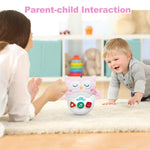 WOWOHAGE Baby Toys 0-6-12 Months, Plush Owl Musical Toys, Cute Stuffed Animal Infant Toys with Light & Sounds, Roly-Poly Sensory Toy Birthday Gift for Newborn Boys & Girls Easter Gifts