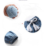 Cotton Toddler Baggy Jeans Unisex Harem Pants Denim Elastic Waist Loose Fit Breathable Casual Jogger Style Blue Age 11-12Years Old T