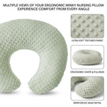 OMYS Nursing Pillow, Breastfeeding Pillows with Removable Cover for Mom with Breathable Filling, Ergonomic Baby Feeding Essentials for Bottle and Breastfeeding (Green)