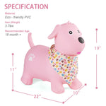INPANY Bouncy Dog Hopper for Toddlers-Hopping/Bouncing/Bounce Hoppers, Jumping Toys, Inflatable Ride-on Animal Toy for Kids/Boys/Girls 2, 3, 4, 5 Years Old Gifts(Pump Included)
