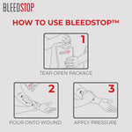 BleedStop™ First Aid Powder for Blood Clotting, Trauma Kit, Blood Thinner Patients, Camping Safety, and Survival Equipment for Moderate to Severe Bleeding Wounds or Nosebleeds - 4 (15g) Pouches