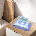 Glomora Baby Wipe Warmer, Wipe Warmer Thermostat Temperature Double Layers Cover Portable USB Wet Wipe Heater for Home,Light Blue