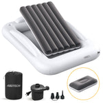 Abdtech Inflatable Toddler Travel Bed - Portable Toddler Bed for Kids - Comfortable Kids Air Mattress with 3 Sides Safety Bumpers - Toddler Blow Up Mattress with Sides for Camping Travel（53 Inches）