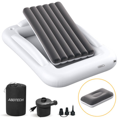 Abdtech Inflatable Toddler Travel Bed - Portable Toddler Bed for Kids - Comfortable Kids Air Mattress with 3 Sides Safety Bumpers - Toddler Blow Up Mattress with Sides for Camping Travel（53 Inches）