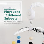 The Peanutshell Baby Crib Mobile for Boys & Girls, Musical, Montessori Nursery Mobiles, Black and White Crib Decor, High Contrast Mobile, Crib Toys Hanging, Crib Accessories Boy