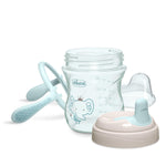 Chicco Trainer Sippy Cup 6+ Months, 7oz Baby Training Cup with Bite-Resistance Semi-Soft Spout, Easy Grip Removable Handles, Measurement Markings, BPA-Free, Sage