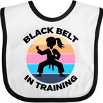 inktastic Girls Karate Black Belt in Training Baby Bib