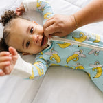 Little Sleepies Zippy Baby & Toddler Pajamas - Bamboo Viscose Sleeper for Boys and Girls, Newborn Sleeper w/ 2-Way Zipper w/Mitten Cuffs, Made From Viscose from Bamboo, Bananas, Preemie