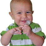 Brilliant Oral Care Baby’s First Toothbrush, Smooth Silicone Bristles Gently Clean Tender Teeth and Gums, for Ages 4+ Months, Green + Clear, 2 Pack