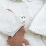 Toddler Baby Girl Cardigan Knit Sweater Long Sleeve Open Front Button Down Cardigan Coat for Fall Winter B-White