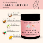 Irene Organics Organic Belly Butter for Pregnancy Stretch Mark Prevention and Treatment Award Winning Anti Stretch Mark Tummy Balm For Pregnancy and Postpartum 8oz - Hydrating Bump Cream