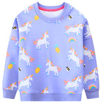 Funnymore Toddler Girl Sweatshirt Unicorn Clothes Long Sleeve Shirt Outfits Spring Fall Winter Pullover Fashion Sweater Top Clothing Lavender 4t