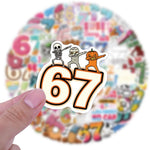 Six Seven Stickers 50Pcs, Funny 6 7 Stickers Waterproof Vinyl Gifts for Phone, Water Bottle, Luggage, Laptop, Adults Teens