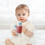 PandaEar 4 Pack Reusable Silicone Baby Food Pouches, Washable Freezer Squeezable Pouch for Toddler Kids, BPA-Free Silicone Refillable Baby Food Storage, 4oz