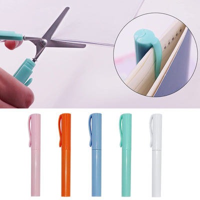 VOCUE Pink Pen Style Compact Ambidextrous Scissors, 1.4x2cm, for School, Craft, Travel, Emergencies