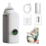 Portable Bottle Warmer for Travel, Rapid Warming with Battery-Powered Temperature Display, Waterless Milk Warming for Comfortable Baby Feeding On The Go