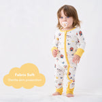 pureborn Baby Boys Girls Sleeper Viscose from Bamboo Pajamas 2-Way Zipper Snug Fit Sleepwear Farm Animals 6-12 Months