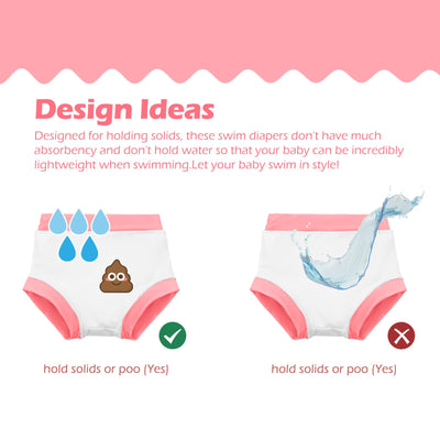 ALVABABY Swim Diapers 3pcs Baby & Toddler Reusable Waterproof Swimming Diaper for Boy's and Girl's for Swim Classes 3XBS02-18-24M
