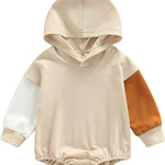 Thorn Tree Newborn Baby Boys Hooded Sweatshirt Long Sleeve Solid Romper Infant Baby Fall Winter Spring Outfits