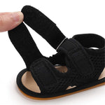 E-FAK Baby Boys Girls Summer Sandals Closed-Toe Non-Slip Rubber Sole Toddler Infant First Walker Shoes(0-6 Months Infant, 01 Black)