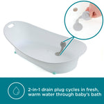 Contours Oasis 4-in-1 Baby Bathtub, Infant Bath Seat, Newborn Toddler Support, Portable, Quick-Dry Mesh Pad, Grow-with-Me, Comfortable, Cleanable, Compact, Non-Slip Base, Blue and White, 0-24 Months