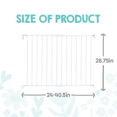 Regalo Safety 24"-40.5" Extra Wide Baby Gate for Stairs & Hallways, Hardware Mounted 2-in-1 Stair Gate for Babies, Toddlers, & Pets, White
