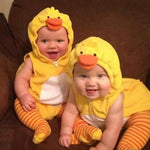 Madjtlqy Halloween Costumes Toddler Baby Boy Girl Flamingo Animal Hooded Sleeveless Romper Jumpsuit Legging Duck Outfits