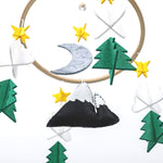 Baby Crib Mobile – Wooden Hanging Nursery Baby Mobile for Crib, Nursery Decor for Boys & Girls, Perfect Shower Gift (Starry Woodland Night, Short Evergreen) Also Fits Bassinets, Sorrel + Fern