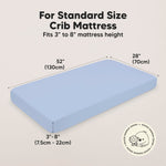 KeaBabies 2-Pack Baby Crib Sheets for Boys, Girls - 52x28 Viscose Derived from Bamboo Toddler Bed Sheets Neutral, Fitted Crib Mattress Cover for Standard Baby Bedding, Soft & Cozy (Blue Flax)