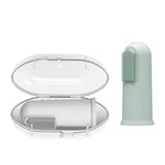 Dr. Brown's Silicone Finger Toothbrush for Baby with Travel-Storage Case, 3m+, Gray and Light Green, 2 Count, (Pack of 1)