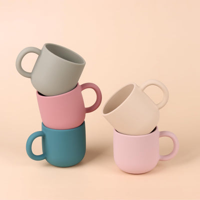 Mintlyfe Pack of 2 Silicone Drinking Mug Cup for Toddler Kids and Children (Color 3)