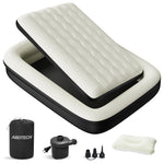 Abdtech Inflatable Toddler Travel Bed - 60 Inches Portable Toddler Air Mattress with Four Safety Sides - High-Speed Pump and Carry Bag - Comfortable Mattress & Easy to Inflate and Deflate - Black