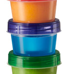 Elegant Disposables Baby Food Storage Containers 4 oz Food Storage Jars with Color Twist Lids Plastic Freezer Storage Pack of 24