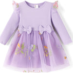PATPAT Baby Girl Dress Christmas Winter Toddler Birthday Party Tulle Long Sleeve Tutu Dresses 3-24 Months Clothes